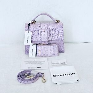 NWT Brahmin GENTLE LAVENDER Small Hallie w/Lennon Wallet